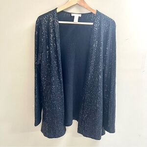 Kenar black dressy sequined cardigan.  Size L